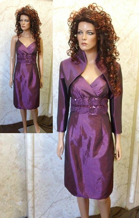 Mother of the bride dresses purple knee on sale length